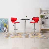 vidaXL Barstolar 2 st röd konstläder