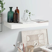 vidaXL Svävande vägghylla vit högglans 40x23x3,8 cm MDF