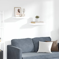 vidaXL Svävande vägghyllor 2 st vit högglans 40x23x3,8 cm MDF
