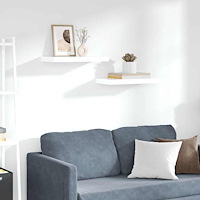 vidaXL Svävande vägghyllor 2 st vit högglans 50x23x3,8 cm MDF