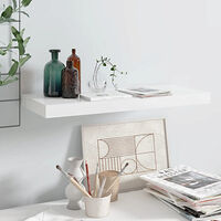vidaXL Svävande vägghylla vit högglans 60x23,5x3,8 cm MDF
