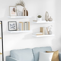 vidaXL Svävande vägghyllor 4 st vit högglans 60x23,5x3,8 cm MDF