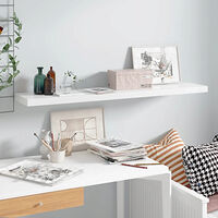 vidaXL Svävande vägghylla vit högglans 120x23,5x3,8 cm MDF