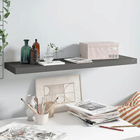 vidaXL Svävande vägghylla grå högglans 90x23,5x3,8 cm MDF