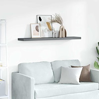vidaXL Svävande vägghylla grå högglans 120x23,5x3,8 cm MDF