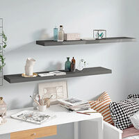 vidaXL Svävande vägghyllor 2 st grå högglans 120x23,5x3,8 cm MDF