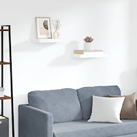 vidaXL Svävande vägghyllor 2 st vit 40x23x3,8 cm MDF