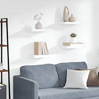 vidaXL Svävande vägghyllor 4 st vit 40x23x3,8 cm MDF