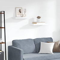 vidaXL Svävande vägghyllor 2 st vit 50x23x3,8 cm MDF