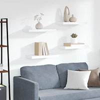 vidaXL Svävande vägghyllor 4 st vit 50x23x3,8 cm MDF