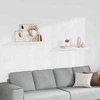 vidaXL Svävande vägghyllor 2 st vit 80x23,5x3,8 cm MDF