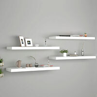 vidaXL Svävande vägghyllor 4 st vit 80x23,5x3,8 cm MDF