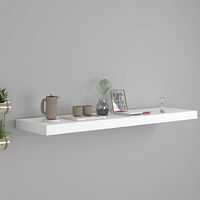 vidaXL Svävande vägghylla vit 90x23,5x3,8 cm MDF