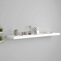 vidaXL Svävande vägghylla vit 120x23,5x3,8 cm MDF