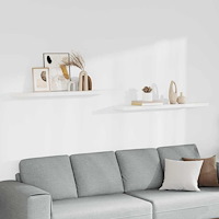 vidaXL Svävande vägghyllor 2 st vit 120x23,5x3,8 cm MDF