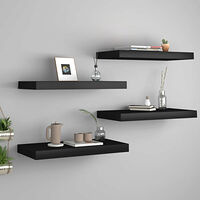 vidaXL Svävande vägghyllor 4 st svart 50x23x3,8 cm MDF