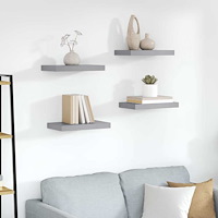 vidaXL Svävande vägghyllor 4 st grå 23x23,5x3,8 cm MDF