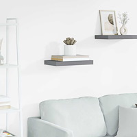 vidaXL Svävande vägghylla grå 40x23x3,8 cm MDF