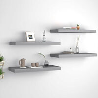vidaXL Svävande vägghyllor 4 st grå 60x23,5x3,8 cm MDF