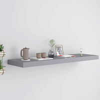 vidaXL Svävande vägghylla grå 90x23,5x3,8 cm MDF