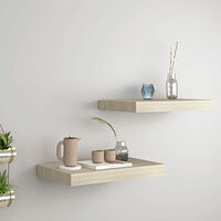 vidaXL Svävande vägghyllor 2 st ek 40x23x3,8 cm MDF