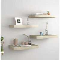 vidaXL Svävande vägghyllor 4 st ek 40x23x3,8 cm MDF