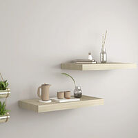 vidaXL Svävande vägghyllor 2 st ek 50x23x3,8 cm MDF