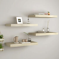 vidaXL Svävande vägghyllor 4 st ek 50x23x3,8 cm MDF