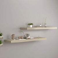 vidaXL Svävande vägghyllor 2 st ek 90x23,5x3,8 cm MDF