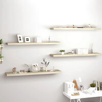 vidaXL Svävande vägghyllor 4 st ek 120x23,5x3,8 cm MDF