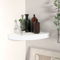 vidaXL Svävande hörnhylla vit 25x25x3,8 cm MDF