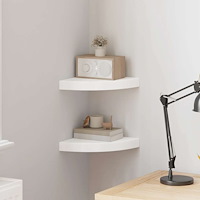 vidaXL Svävande hörnhyllor 2 st vit 25x25x3,8 cm MDF