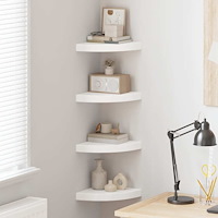 vidaXL Svävande hörnhyllor 4 st vit 25x25x3,8 cm MDF