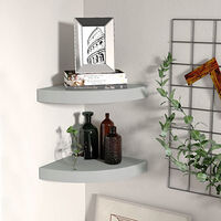 vidaXL Svävande hörnhyllor 2 st grå 25x25x3,8 cm MDF