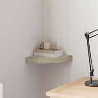 vidaXL Svävande hörnhylla ek 25x25x3,8 cm MDF