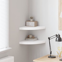 vidaXL Flytande hörnhyllor 2 st vita 35x35x3,8 cm MDF