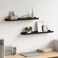 vidaXL Tavellister 2 st svart 60x9x3 cm MDF