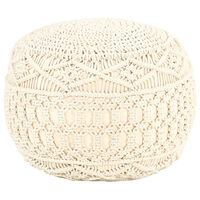 vidaXL Handgjord sittpuff makramé 45x30 cm bomull