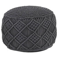 vidaXL Handgjord sittpuff makramé antracit 45x30 cm bomull