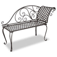 vidaXL Trädgårdsbänk schäslong 128 cm antikbrun