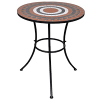 vidaXL Caféset terrakotta och vit 60 cm mosaik