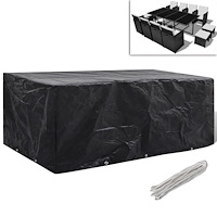 vidaXL Överdrag för trädgårdsmöbler med 8 öljetter 229 x 113 x 73 cm