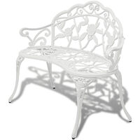 vidaXL Trädgårdsbänk 100 cm gjuten aluminium vit