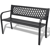vidaXL Trädgårdsbänk 118 cm stål svart