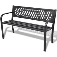 vidaXL Trädgårdsbänk 118 cm stål svart