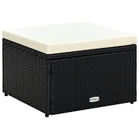 vidaXL Fotpall ottoman 53x53x30 cm konstrotting svart