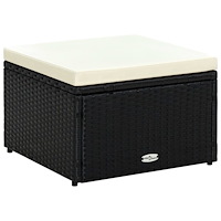 vidaXL Fotpall ottoman 53x53x30 cm konstrotting svart