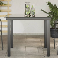 vidaXL Trädgårdsbord svart 80x80x74 cm aluminium och glas