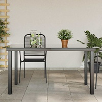 vidaXL Trädgårdsbord svart 150x90x74 cm aluminium och glas