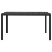 vidaXL Trädgårdsbord svart 150x90x74 cm aluminium och WPC